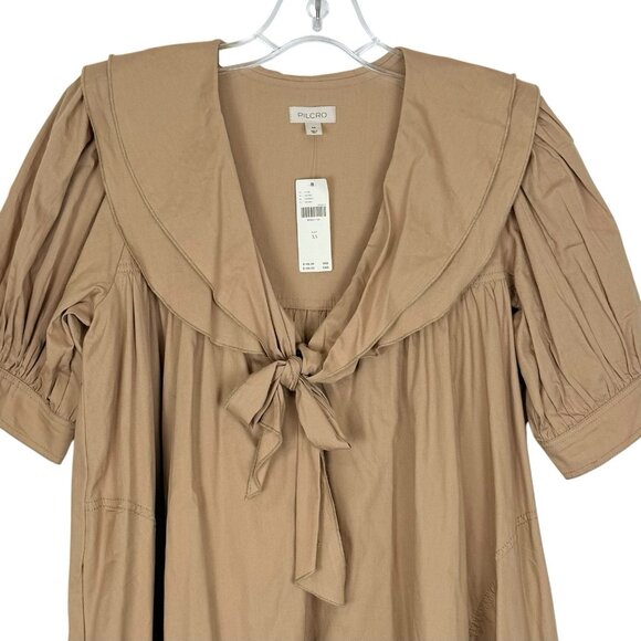 Anthropologie Pilcro Short-Sleeve Bow-Front Tunic Mini Dress Womens M Oversized - Picture 6 of 12